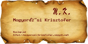 Mogyorósi Krisztofer névjegykártya