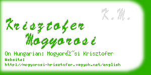 krisztofer mogyorosi business card